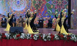 Artists from Tajikistan perform their traditional dances during the joint cultural day of the Pakistan-Tajikistan Cultural Festival at Lok Virsa.