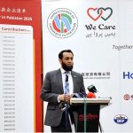 Federal Minister for Information and Broadcasting, Mr. Attaullah Tarar, addresses the ‘Donation Ceremony for the 2025 Flood Disaster in Pakistan,’ organized by the China Chamber of Commerce