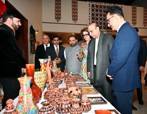 President Asif Ali Zardari inaugurating the Tajikistan Cultural Week along with Tajik Minister for Culture Ms. Sattoriyon Matlubakhon Amonzoda and Federal Minister for National Heritage and Culture Mr. Aurangzeb Khan Khichi at PNCA.
