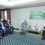 Prime Minister Muhammad Shehbaz Sharif meets the President of Iran Dr. Masoud Pezeshkian on the sidelines of the International Forum on Peace and Trust.