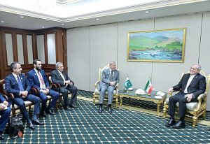 Prime Minister Muhammad Shehbaz Sharif meets the President of Iran Dr. Masoud Pezeshkian on the sidelines of the International Forum on Peace and Trust.