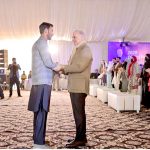 Prime Minister Muhammad Shehbaz interacts with the beneficiaries of the Prime Minister Laptop Scheme.