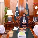 Consul General of Oman in Karachi, Sami Abdullah Salim Al Khanjari along with a delegation, meeting with Sindh Governor Kamran Khan Tesori at the Governor House. The delegation included Deputy Consul General; Omani businessman Syed Fayyaz Ali Shah, Imran Siddiqui and other dignitaries is also present on the occasion