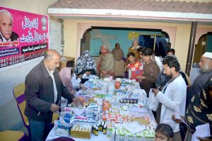 Islamia Hospital arranged Free Medical Camp on the order of Federal Minister Board of Investment Board Qaiser Ahmad Sheikh in Chak # 132 Dhamraya where hundreds of patients got free checkup, medicine and lab test. APP/ABB