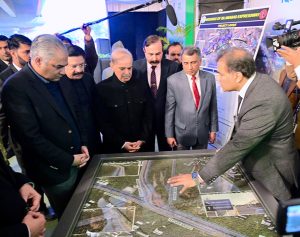 Prime Minister Muhammad Shehbaz Sharif receives briefing regarding the construction of Iqbal Flyover/T-Chowk Flyover and Islamabad Expressway Signal Free Corridor.