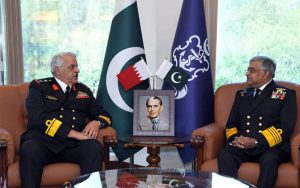 Commander of the Royal Bahrain Naval Force, Rear Admiral Ahmed Mohamed Ebrahim Al Bin Ali, visited Naval Headquarters, and called on Admiral Naveed Ashraf, NI, NI (M), Chief of the Naval Staff.
