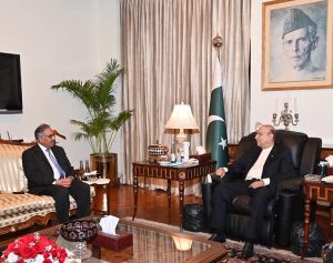 President Asif Ali Zardari meeting Ambassador Sohail Mahmood, Secretary General-Designate of the Developing Eight Organization (D-8), at Aiwan-e-Sadr.