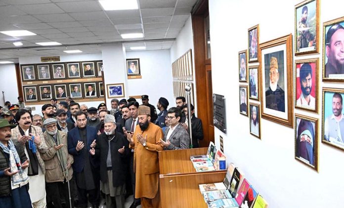 Speaker National Assembly Sardar Ayaz Sadiq along with Federal Minister/Chairman Parliamentary Committee on Kashmir Rana Muhammad Qasim Noon inaugurating the 