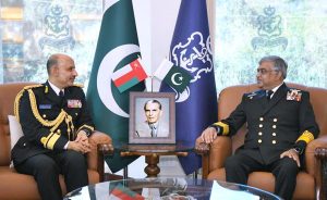 Commander of the Royal Navy of Oman, Rear Admiral Saif Bin Nasser Bin Mohsin Al Rahbi called on Admiral Naveed Ashraf, NI, NI (M), T Bt, Chief of the Naval Staff, at Naval Headquarters.