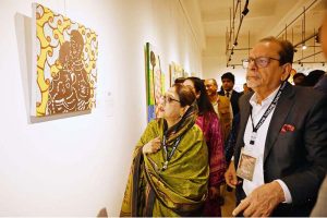 Pakistan People's Party( PPP) President Women Wing, Faryal Talpur inaugurating International Art Exhibition during World Culture Festival