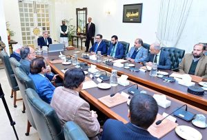 Government team which led the privatisation of the national flag carrier meets with Prime Minister Muhammad Shehbaz Sharif.