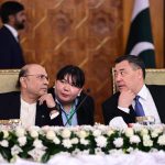President Asif Ali Zardari and Prime Minister Muhammad Shehbaz Sharif at a banquet hosted in honour of the President of the Kyrgyz Republic, Sadyr Zhaparov, at Aiwan-e-Sadr.