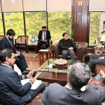 Chairman Capital Development Authority (CDA) and Chief Commissioner Islamabad Muhammad Ali Randhawa, in a meeting with British Deputy High Commissioner Matt Cannell at the CDA Headquarters