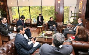 Chairman Capital Development Authority (CDA) and Chief Commissioner Islamabad Muhammad Ali Randhawa, in a meeting with British Deputy High Commissioner Matt Cannell at the CDA Headquarters