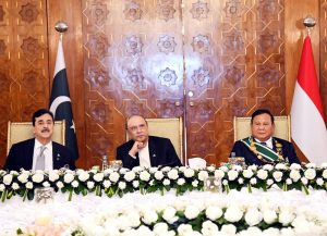 President Asif Ali Zardari hosts a state banquet in honour of Indonesian President, Prabowo Subianto Djojohadikusumo at Aiwan-e-Sadr.