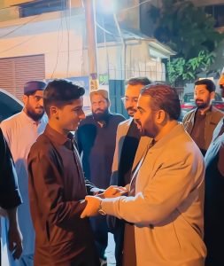 Ex-minister Mir Khalid Lango lauds younger taekwondo player Syed Abu Huraira Shah