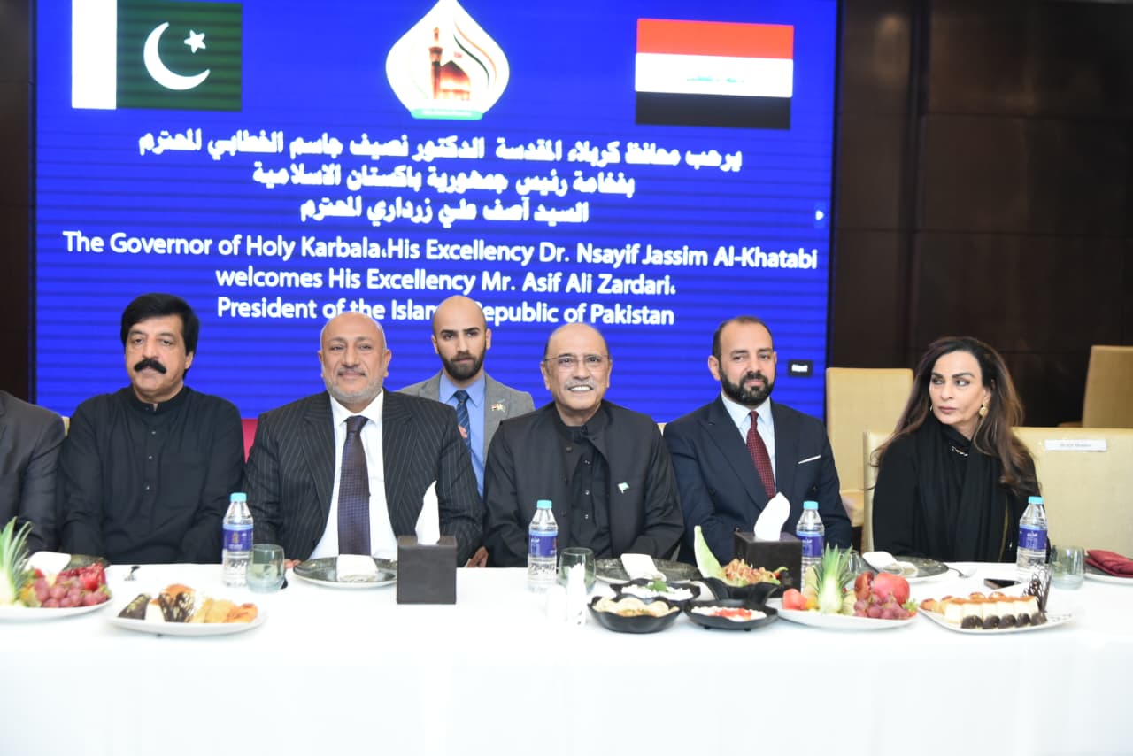 Governor Karbala hosts President Zardari; discussions focus on areas of mutual interest