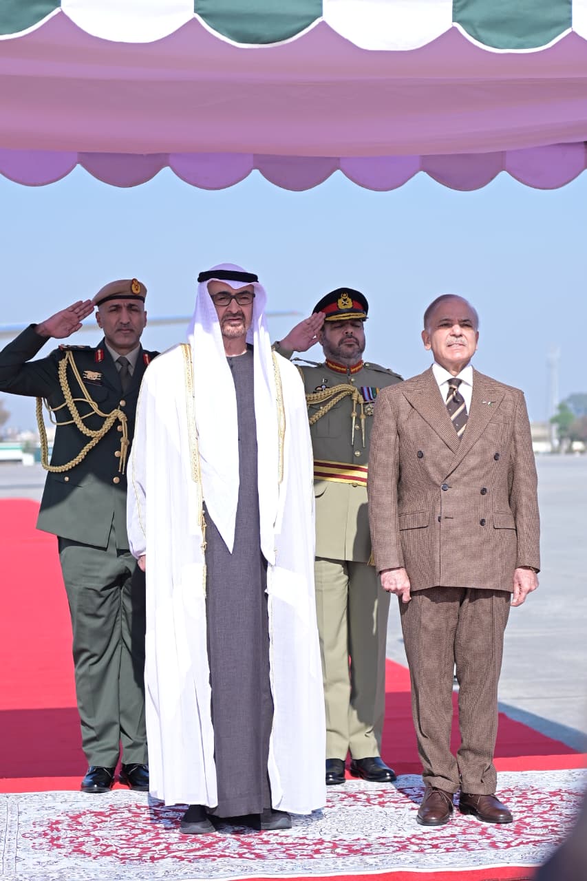 UAE President arrives on his maiden official visit to Pakistan