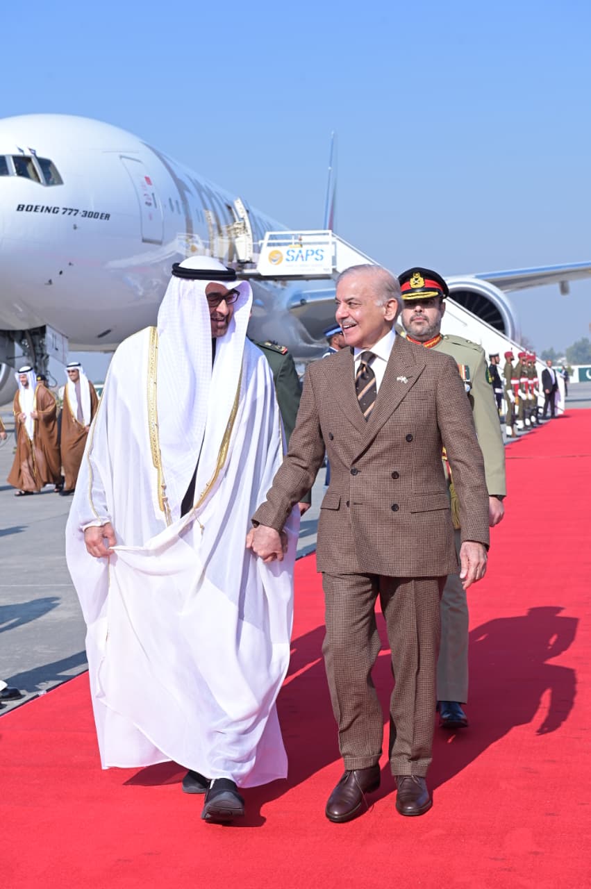 UAE President arrives on his maiden official visit to Pakistan