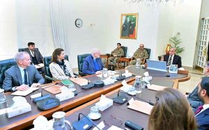 President Global Development Gates Foundation Dr. Chris Elias along with delegation calls on Prime Minister Muhammad Shehbaz Sharif.