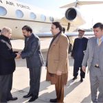 Chief Minister Balochistan Mir Sarfaraz Ahmad Bugti welcomes Prime Minister Muhammad Shehbaz Sharif at Quetta Airport