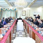 Prime Minister Muhammad Shehbaz Sharif presiding over a consultative meeting with private sector experts regarding reforms in Pakistan Railways.