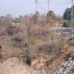 A view of a railway track near Margalla Railway Station as garbage and debris are seen dumped along the sides in the federal capital