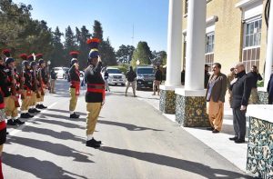 Prime Minister Muhammad Shehbaz Sharif receives guard of honor at Governor House