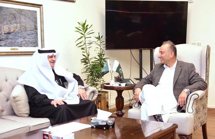 His Excellency Nawaf bin Saeed Ahmad Al-Malkiy, Ambassador of the Kingdom of Saudi Arabia to Pakistan, called on the Federal Minister for Climate Change and Environmental Coordination, Dr. Musadik Malik
