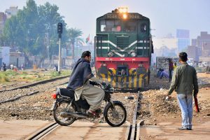 A motorcyclist crossing railway tracks while train approaching on the same track near Railway Station may cause any mishap and needs the attention of concerned authorities.