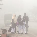 A dense blanket of fog envelops the entire Federal Capital during the early morning hours as children head to school amid low temperatures