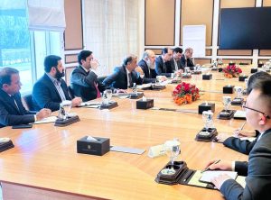 Federal Minister for Commerce Jam Kamal Khan meets Chinese Ambassador to Pakistan Jiang Zaidong to discuss enhanced agricultural trade and broader economic cooperation.