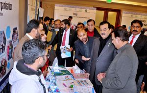 Chairman Senate Syed Yousaf Raza Gillani inaugurates PPAF-SUPP community infrastructure scheme in Punjab by pressing the ceremonial button at a local hall.