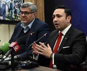 Coordinator to Prime Minister on Tourism Sardar Yasir Ilyas Khan, addressing a press conference on Pakistan Tourism Festival in the Federal Capital