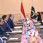 Federal Minister for Commerce Jam Kamal Khan in a sideline meeting with Indonesian Vice Minister of Trade Ms. Dyah Roro Esty Widya Putri, discussing ways to strengthen bilateral trade, enhance market access, and deepen economic cooperation between Pakistan and Indonesia