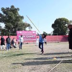 Players give trials during the “Khelta Punjab Pink Games Trials” held at a Sports Stadium, organized by the Sports Department