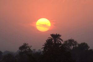 A beautiful eye catching sunset scene spreading artistic colors across the sky.