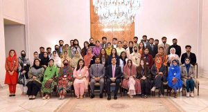 Chairman Senate Syed Yousuf Raza Gilani in a group photograph with participants of the National Workshop Balochistan at Aiwan-e-Sadr.
