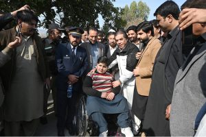 Federal Minister for Railways Muhammad Hanif Abbasi inaugurates the refurbished rake of the Hazara Express at Havelian Railway Station