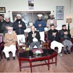 Prime Minister Muhammad Shehbaz Sharif offers Fateha on the death of Maulana Fazal ur Rahim Ashrafi, Mohtamam Aala Jamia Asrafia, Lahore.