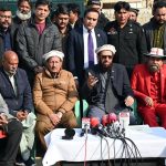 Federal Minister for Religious Affairs and Inter-Faith Harmony, Sardar Muhammad Yousaf talks to the media during his visit the aggrieved family of the recent incident of blast that occurred due to gas leakage at G-7/2 sector where eight lives were lost and several injured.
