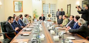 Prime Minister Muhammad Shehbaz Sharif and CDF & COAS Syed Asim Munir witnessing signing of MoU between the Government of Pakistan and SC Financial Technologies LLC, an affiliated entity of World Liberty Financial, regarding digital payment architectures for cross border transactions while Minister for Finance Muhammad Aurangzeb and CEO World Liberty Financial Mr. Zachary Witkoff signing on behalf of the respective sides.