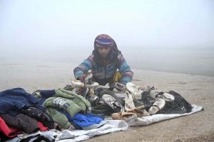 A view of thick fog that engulfs the whole city during morning time