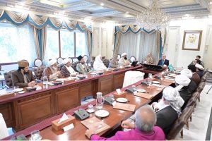 Prime Minister Muhammad Shehbaz Sharif meeting with the National Paigham e Aman Committee