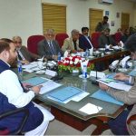 Federal Minister for National Heritage and Culture Aurangzeb Khan Khichi chairs a meeting of the Quaid-e-Azam Mazar Management Board (QMMB) at the QMMB office.