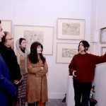 Speaker National Assembly, Sardar Ayaz Sadiq viewing the displayed art stuff during exhibition of Degree Show at NCA