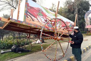 Preparations are underway on Ferozepur Road for the celebration of Jashn-e-Baharan, following directions from Punjab Chief Minister Maryam Nawaz