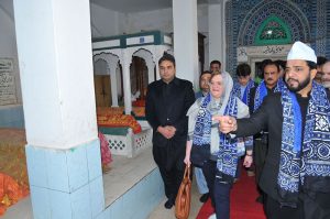 Italian Ambassador to Pakistan Marilina Armellin pays a visit to the shrine of Hazrat Musa Pak Shaheed