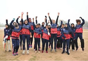 A view of final cricket match playing between Reader College and superior College during Inter Collegiate Cricket Tournament organized by Education Board at Tehsil Sports Complex