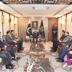 Acting President Syed Yousuf Raza Gilani meeting with a delegation of businessmen, traders, investors and industrialists at the Parliament House in the federal capital
